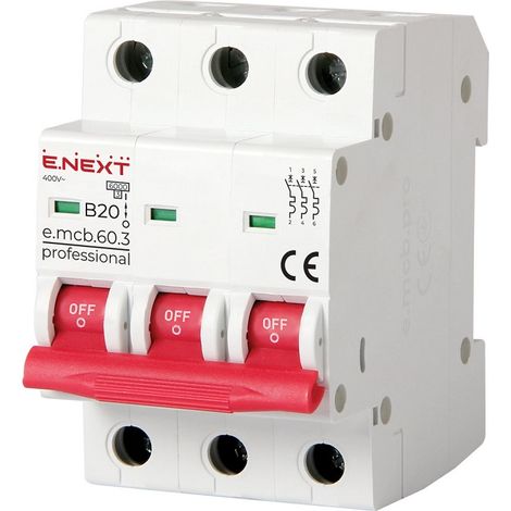 E.NEXT p041027 Sicherungsautomat PRO 3P B 20A 6kA 230/400V AC (1/2)