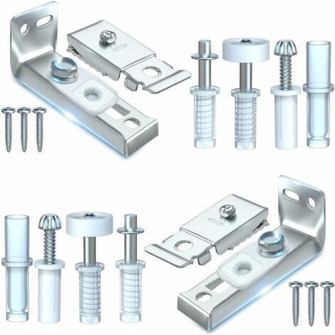 FENOPLASTICAKit de réparation de matériel de porte pliante - Lot de 2 pièces de rechange pour portes de placard coulissantes pliantes comprenant un support supérieur et inférieur, un pivot de 3/8\ (1/5)