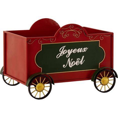 Decoración exterior carro rojo feliz navidad L106cm metal - Feeric lights & christmas