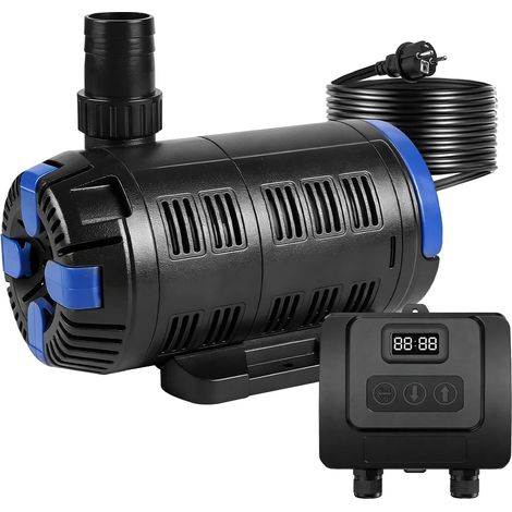 Pompe à jet réglable pour extérieur, 8000 l/h, 18 W-80 W, pompe à jet réglable avec contrôleur multifonction, pompe de filtration pour bassin de jardin, fontaines (1/5)