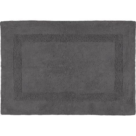 Tapis de bain anthracite en coton 50 x 80 cm (1/2)