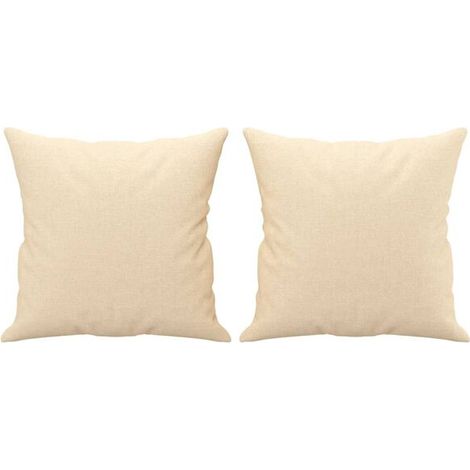 Coussins décoratifs, lot de 2, beige, 40x40cm, tissu. (1/5)