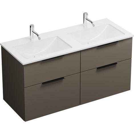 Lavabo Burg Eqio Mineral Cast + vasque en mélamine 616x1220x490mm Blanc alpin/Gris brillant GR0200