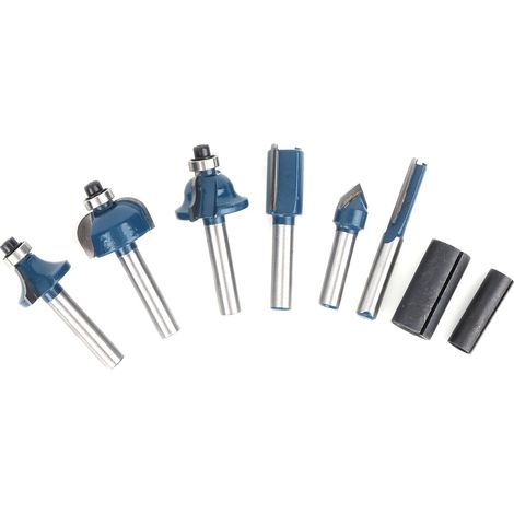 Ensemble de 8 fraises à défoncer pour le travail du bois, outils de coupe en acier allié, queue de 6,35 mm (1/4 po) (1/5)