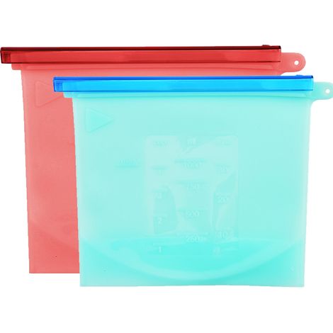 Sac de conservation alimentaire réutilisable en silicone pour sandwichs, plats sous vide, en-cas, déjeuners et fruits. Étanche et compatible lave-vaisselle. (1/5)