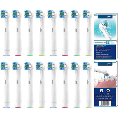 Têtes de brosse à dents pour Oral B brosse à dents électrique Compatible avec Braun les têtes de brosse de rechange Lot de 16 avec emballage (1/5)