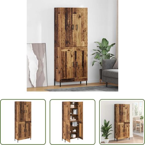 vidaXL Buffet mural - Haut Armoire Bois Ancien 69,5 x 34 x 180 cm Bois d'ingénierie (1/5)