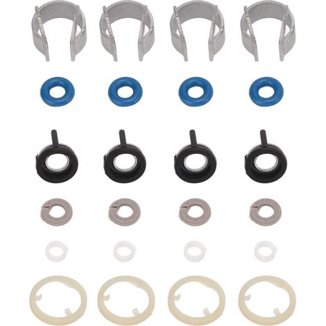 Jeffergarden Kit de Réparation de Joints D'injecteur de Carburant, 4 Jeux de Joints Toriques de Réparation D'injecteurs de Carburant en Caoutchouc Métal 06H998907B de Remplacement pour A3 A4 A5