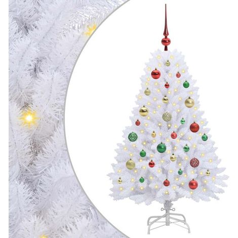 Sapin de Noël artificiel, à branches mobiles, blanc, 120 cm (1/5)