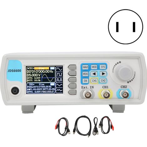 JDS6600-40M 2-Kanal-Signalgenerator, Frequenzzähler (100–240 V Wechselstrom), US-Stecker (1/5)