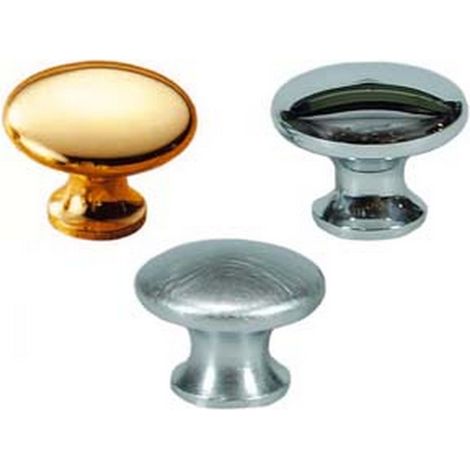 5PZ POMOLI PER MOBILI IN OTTONE PIATTI LISCI - ø mm.34 in ottone oro lucido