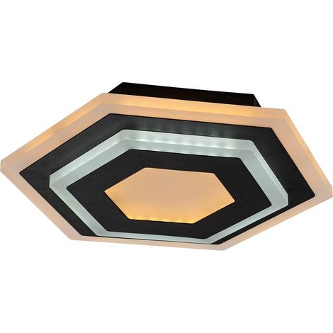 Plafoniera LED Rabalux Bitsi esagonale nera 23W 27cm (1/5)