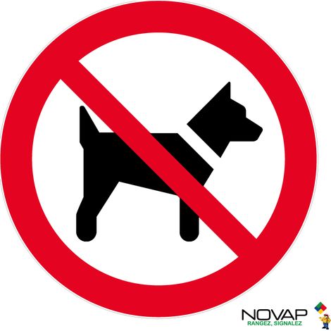 Panneau Interdiction aux chiens - Rigide Ø450mm - 4081137