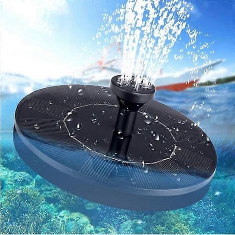 Fontaine à eau solaire 16 cm noire (1/4)