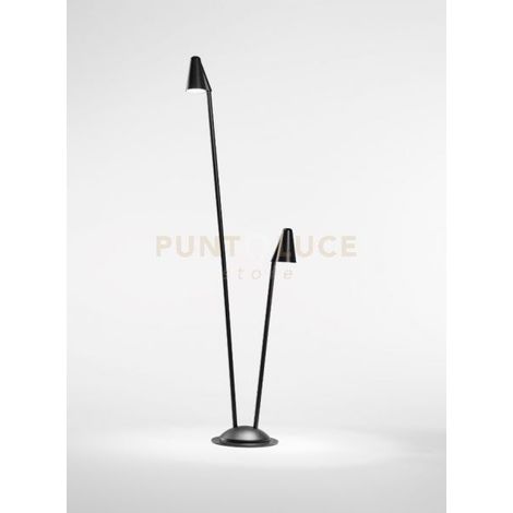 PALETTO DA ESTERNO 2 LUCI LED 4000K 1220LM 12W IP65 NERO GRASS DOUBLE H.113CM
