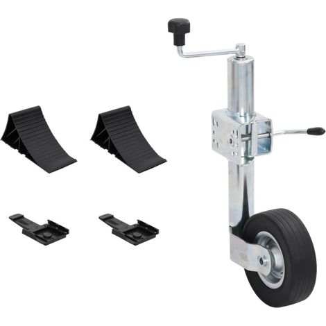 vidaXL Roue jockey 60 mm avec 1 pince fendue et cales de roue (1/5)