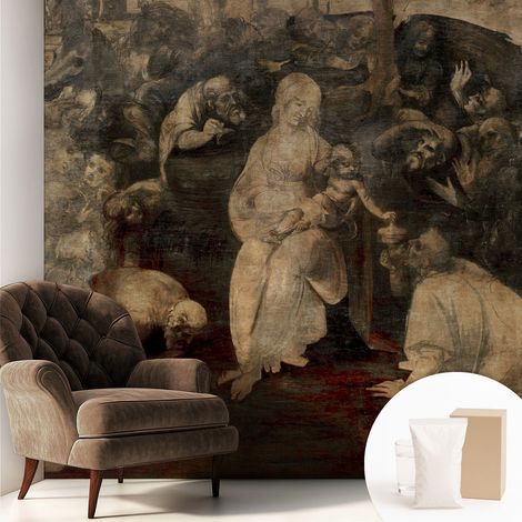 Tapete Vliestapete mit Kleber - abwaschbar - Tapete mit Motiv - trendige Wanddeko - elegant Fototapete Spirituelle Begegnung 250x250 cm (1/5)