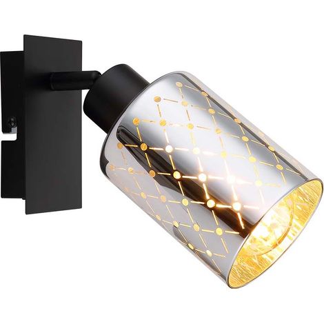 Applique spot orientable en verre chromé pour chambre à coucher H 16,5 cm