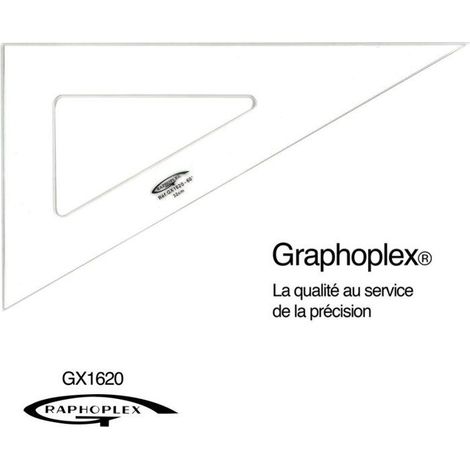 Graphoplex - Equerre 60° 3 bords anti-taches 32 cm (1/2)