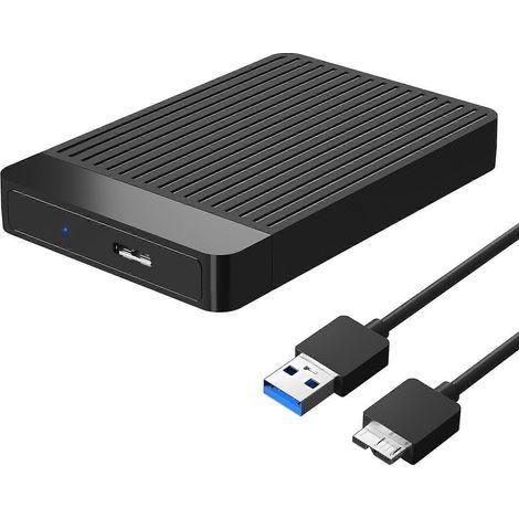 Disque dur externe USB 3.0 Type C 6 To, boîtier fin pour disque SATA 2,5 pouces, version améliorée avec support haute capacité, connectique rapide et portable. (1/4)