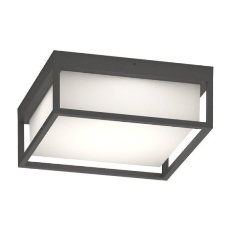 Plafoniera moderna top light osaka q gx53 led ip54 alluminio policarbonato, finitura metallo antracite
