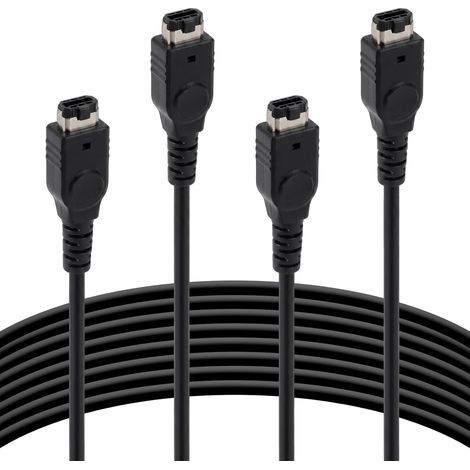 4pcs Câbles Link pour GBA, Câble de Connexion Noir de 120cm Parfait pour Affronter Amis et Famille Compatible avec Gameboy Advance SP (1/5)