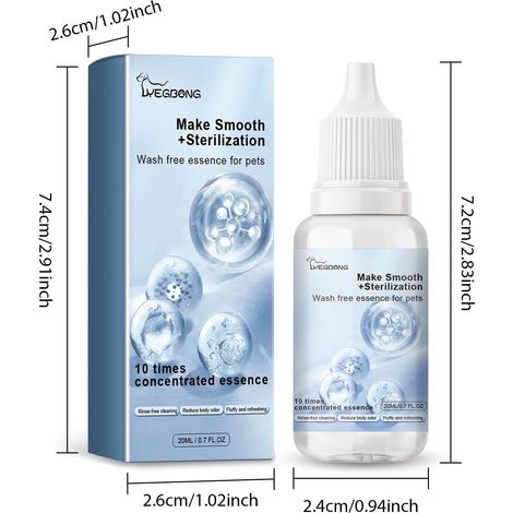Spray Démêlant Pour Animaux - Soin Sans Rinçage Pour Chien Et Chat - Élimine Les Nœuds Et Adoucit Le Pelage - 20 ml (1/4)
