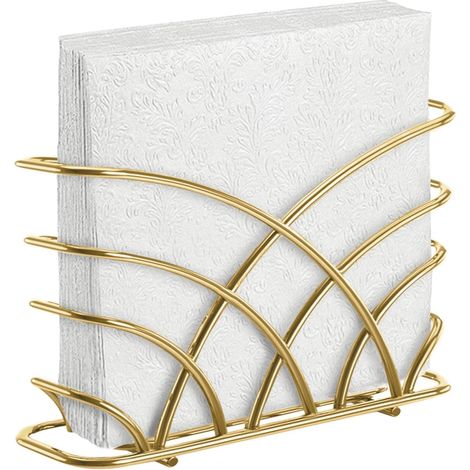 Porte-serviettes en fer argenté – Distributeur de serviettes vertical haut de gamme, adapté aux cuisines, restaurants, bars et pique-niques (doré). (1/5)