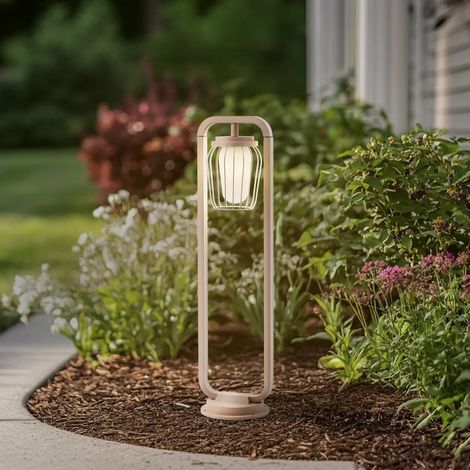 [GEBRAUCHT] B-Ware Lucande Wegeleuchte Außenleuchte Chandan Beige Metall Ip54 90 Cm Gartenleuchte
