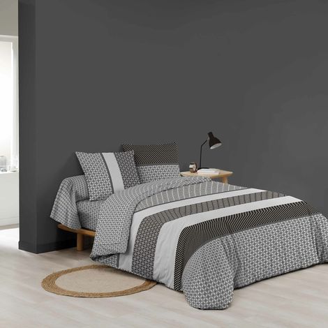 Parure de lit 6 pièces MEIKO – 240 x 220 cm – 100% coton – 42 fils/cm² (1/4)