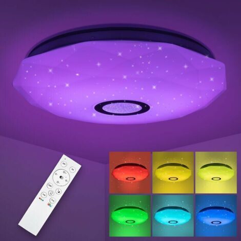 36 watts 30 cm star point coloré bluetooth musique APP + télécommande (220V) style 2 plafonnier led rond chambre lumière led lumière,pour le salon, le couloir, la chambre, etc.(Envoi aléatoir (1/5)