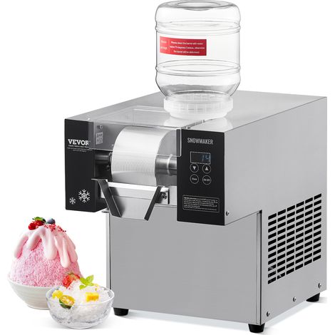 VEVOR Macchina per Ghiaccio a Fiocchi di Neve Commerciale, 80 kg/24 Ore, Macchina per Ghiaccio Tritato in Acciaio Inox, Sistema di Raffreddamento ad Aria per Dissipazione Calore, per Panetteria, Bar