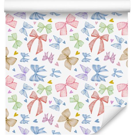Carta da parati stile Coquette bianca e corallo per soggiorno e camera da letto 50x1000 cm (1/5)