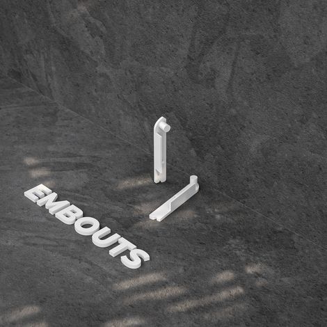 Paire d'Embouts Plinthe Passe-Câble PVC 80 mm - Blanc (1/4)