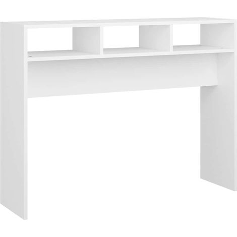 Maison Exclusive - Tavolino Consolle Bianco 105x30x80 cm in Legno Multistrato (1/5)