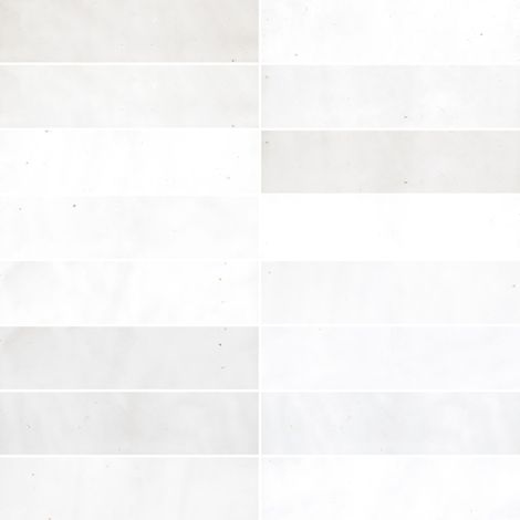 Carrelage effet Zellige Blanc 20x6,5x0,85 cm Mat Serinor - Mur intérieur (vendu par carton de 0,5 m²) - RO'MA CARRELAGE
