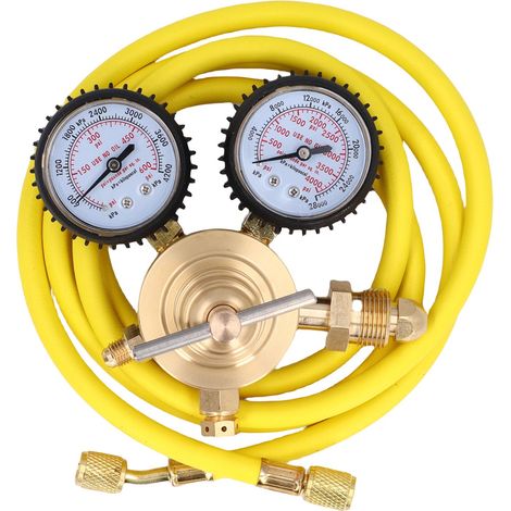 Régulateur d'azote CGA580, entrée 0-600 PSI, sortie 1/4 pouce mâle, régulateur de gaz azote en laiton avec tuyau de 60 pouces. (1/5)