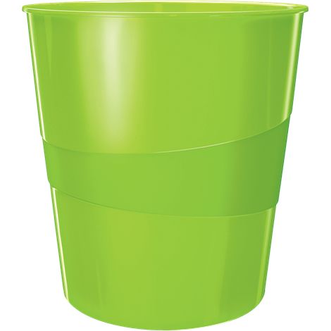 PAPELERA PLASTICO LEITZ WOW VERDE 15L