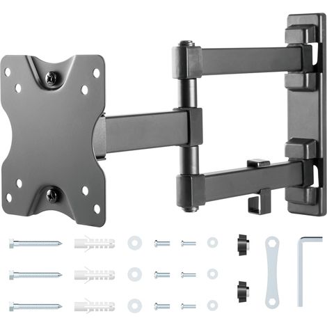 QUTV Schwenk- und Neige-Wandhalterung für 14-27 Zoll flache und gebogene LED-LCD-Fernseher, Tragfähigkeit bis maximal 20 kg und maximaler VESA-Standard von 100 x 100 mm. (1/5)