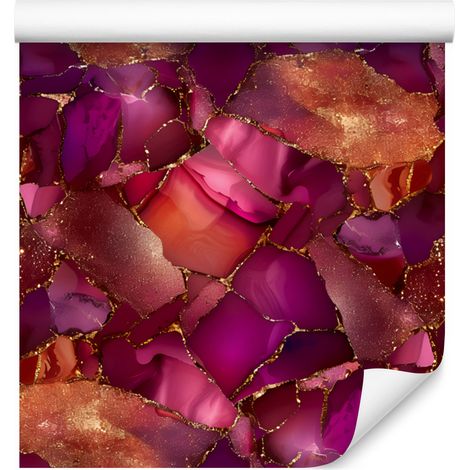 Carta da parati rosso inchiostro, bordeaux e rosa per soggiorno e camera da letto, 50x1000 cm (1/5)