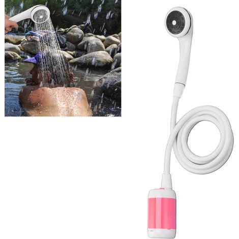 Douchette Électrique Portable Réglable pour Camping Jardin et Spa Extérieur Intérieur avec Batterie Intégrée Rose Certifiée CE MSDS (1/5)