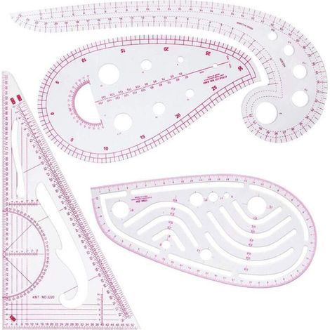 Couture Règle 4 Pièces Règle Métrique Règle de Courbe pour la Couture Modèle de Dessin Outil Sur Mesure pour Vêtements de Bricolage (1/5)