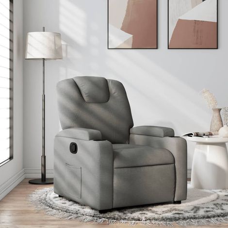 Sillón reclinable de tela gris oscuro vidaXL