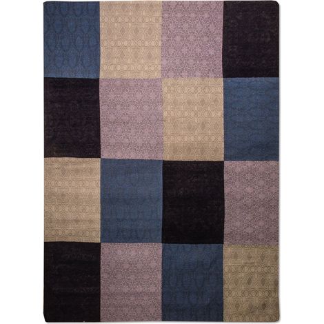 Tapis patchwork Weys  - 240x170cm, Rectangular - 100% Viscose - Tufté main - Violet clair (1/5)