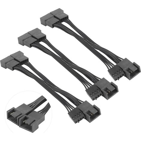 Câble d'extension ventilateur PC 4Pin - Triple connecteur pour boîtier CPU (1/5)