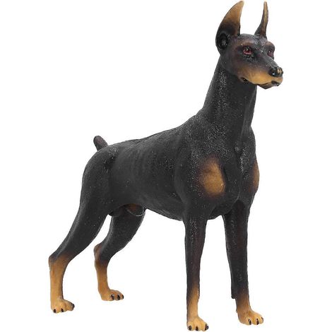 Figurine de Doberman noir, jouet mignon et réaliste pour enfants, jouet éducatif. (1/5)