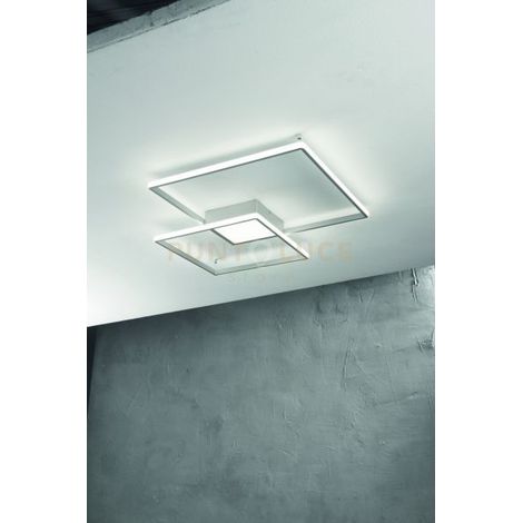PLAFONIERA DOWEL SILVER LED 3000K 46W 2865LM 55CM DIMMERABILE