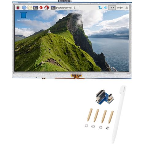 Écran LCD HDMI 5 pouces avec écran tactile résistif 4 fils pour Raspberry Pi 3B 4B, accessoire de tablette (1/5)