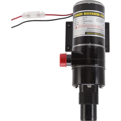 Pompe à Déchets Macérateur 24V, avec Débit élevé de 45l/Min, Double Conception, pour Toilettes, Camping-car, Yacht, Cuisine, Bouchons d'eaux Usées, Protection Multiple (24V) (1/5)
