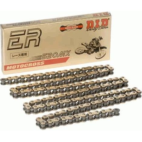 Chaîne DID 520MX-114 GOLD DRIVE (114 maillons) CROSS ULTRA sans joints toriques (ouvert + clip)